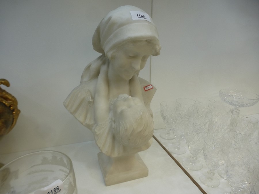 Late 19th Century white marble bust of a mother and her child possibly continental signed 'A. Guerri - Image 2 of 11