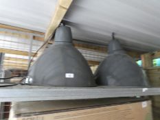Two vintage industrial lamps