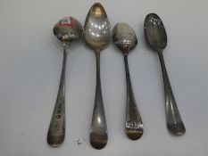 Silver spoons, a Georgian pair hallmarked silver Peter, Ann and William Bateman 1802. Along with a p