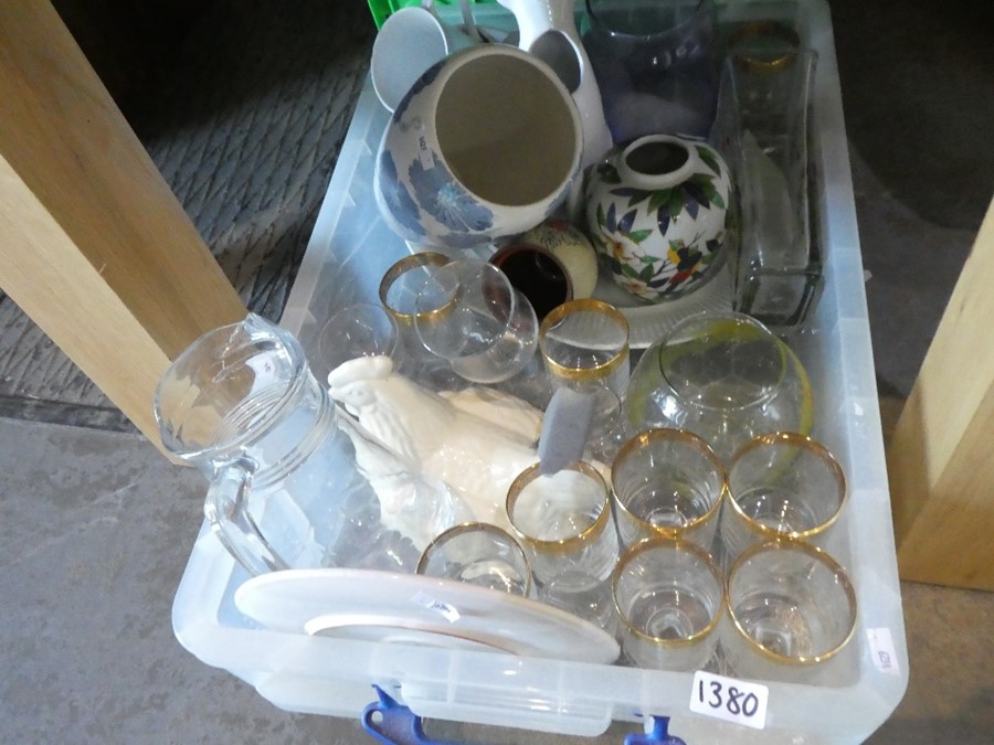 Three crates of china, glass and sundries to include plates, vases, glassware, ornaments - Image 2 of 3