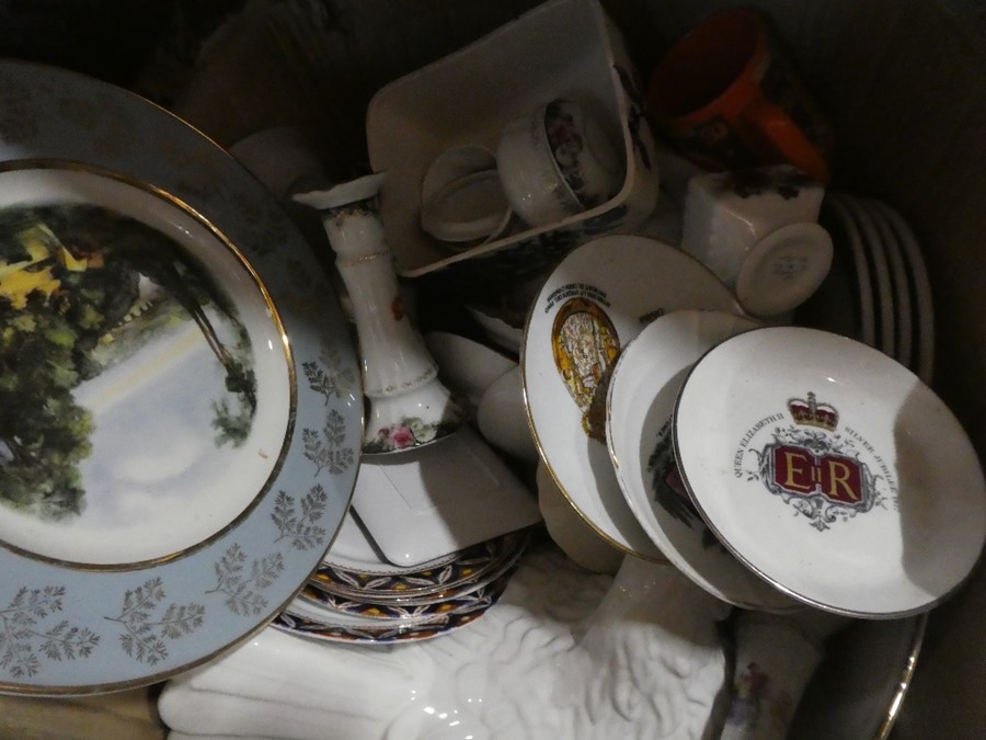 Spode boxed collectors plates, china animals and figures, teaware etc and a box of mixed china to in - Image 2 of 5