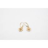 vintage 14ct gold flower clip-back earrings 2.1g