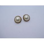 9ct gold faux pearl stud earrings 8.2g