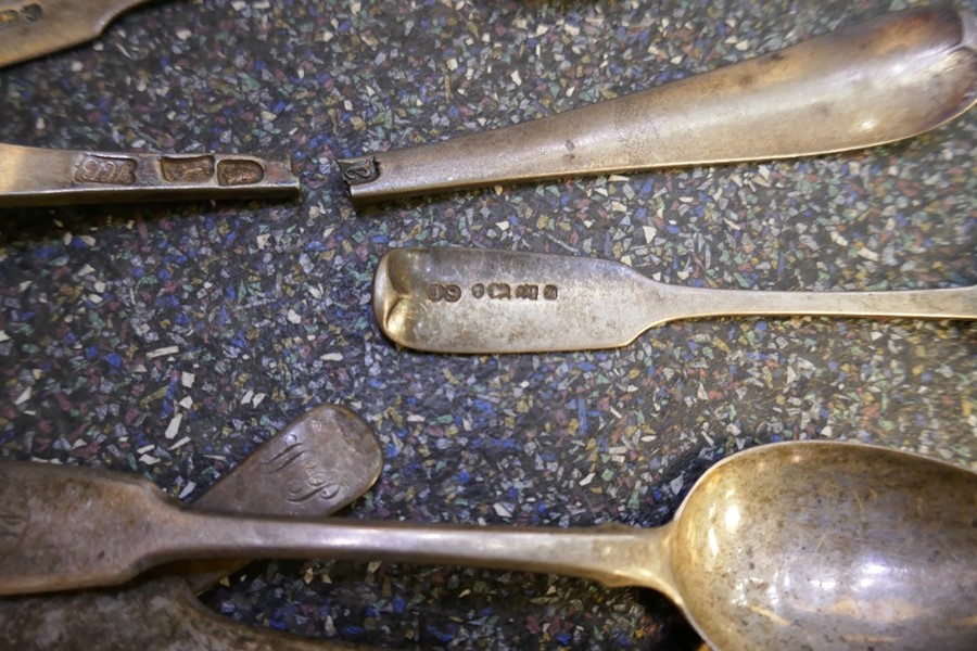 A selection of various silver and possibly white metal spoons AF, different hallmarks, 9.02ozt appro - Image 5 of 5