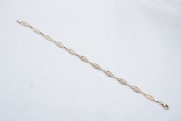 vintage 9ct gold fancy link bracelet 2.7g