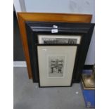 Three framed prints of various subjects