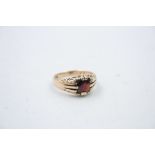 vintage 1960s hallmarked 9ct gold garnet signet style ring 5.2g