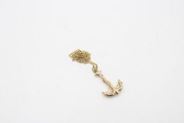 Vintage 9ct gold anchor pendant necklace 2g