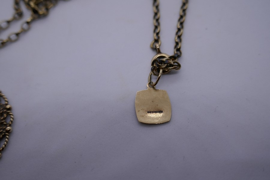 9ct yellow gold belcher chain, hug with a 9ct gold mounted half Sovereign dated 1905, chain marked 3 - Image 5 of 5