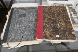 Two folders of antique engravings, mainly 19th century and other unframed items