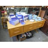Mid century dresser and mirror stamped with Austin suite AF and mid century Formica sideboard and re