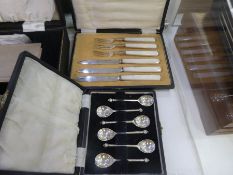 A cased set of silver coffee spoons hallmarked London 1946 Thomas Bradbury and Sons Ltd, 1.57 ozt ap