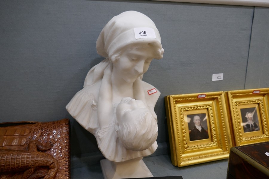 Late 19th Century white marble bust of a mother and her child possibly continental signed 'A. Guerri - Image 11 of 11