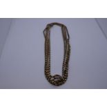 9ct Yellow gold long chain, AF, 2 breaks to chain, marked 9C, 29.8g