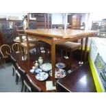 1970s Teak oblong dining table 152cm and set of 4 matching dining chairs