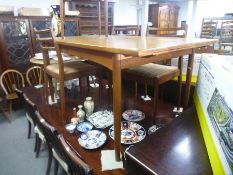 1970s Teak oblong dining table 152cm and set of 4 matching dining chairs