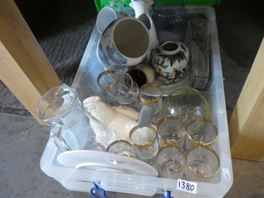 Three crates of china, glass and sundries to include plates, vases, glassware, ornaments - Image 3 of 3