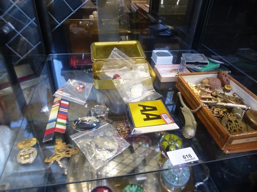 Military badges, buttons, coins and sundry