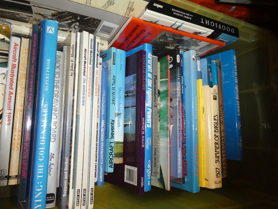 Box of mostly hardback books on Aviation