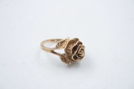 vintage 9ct gold ornate rose dress ring 5.2g