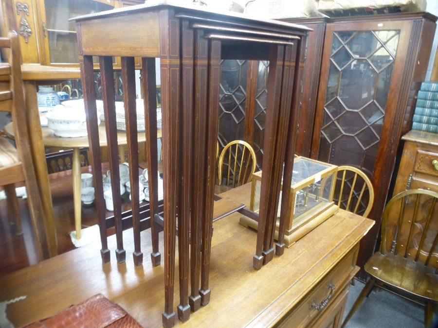 Inlaid mahogany nest of 4 tables, probably Edwardian - Image 2 of 2