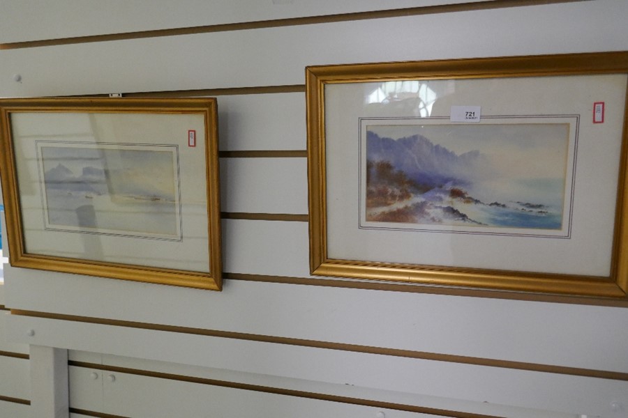 F.Avice Ball; two aged watercolours, one of Table Mountain, South Africa, each 26x14cm - Image 6 of 11