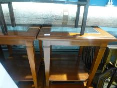 4 Glass insert two tier coffee tables