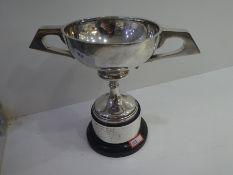 A large silver trophy cup hallmarked Chester 1925 Sharman Dermott Neill, engraved 'Governors Cup Hig