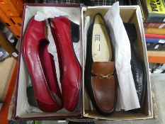 A box of vintage shoes and handbags, some Italian, of various sizes