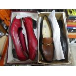 A box of vintage shoes and handbags, some Italian, of various sizes