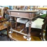 Small French oblong kitchen table with one long drawer