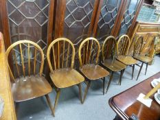 Set of 6 Ercol stick back kitchen chairs