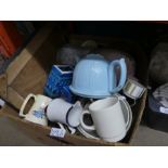 Two boxes of various china and carny glass and sundries