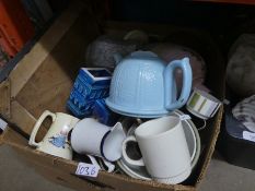 Two boxes of various china and carny glass and sundries