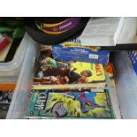 Several boxes of vintage mixed collectables incl. comics, Lps, etc