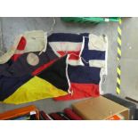 Selection of vintage cloth signal flags