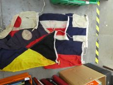 Selection of vintage cloth signal flags