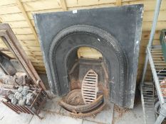 Horseshoe shaped black cast iron fireplace AF
