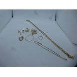 Scrap gold lot to include 18ct yellow gold earring, 9ct earrings, bracelet etc, approx 5.4g