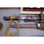 A German bayonet marked Gebr. Heller and a pattern 1907 sword bayonet the blade marked Sanderson, bo