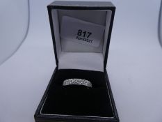18ct White gold half eternity brilliant cut channel ring, approx 0.90 Carat, marked 18, size N/O