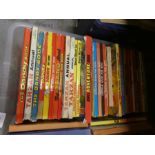 2 Boxes of Childrens annuals and a box of hardback books to incl. Sherlock Holmes, Dickens etc