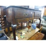 Antique oak sideboard having 2 drawers, 137cm