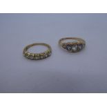 2 x 9ct Gold rings inc. amethyst, gemstone 4.4g