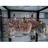 Selection of Capodimonte figurines wearing lace effect costumes