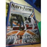 Large metal sign "Navy & Army"