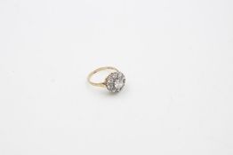 vintage 9ct gold gemstone cluster dress ring 3.4g