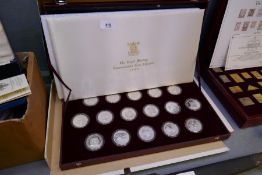 The Royal Marriage Commemorative Coin Collection 1981, comprising of sixteen silver coins in origina