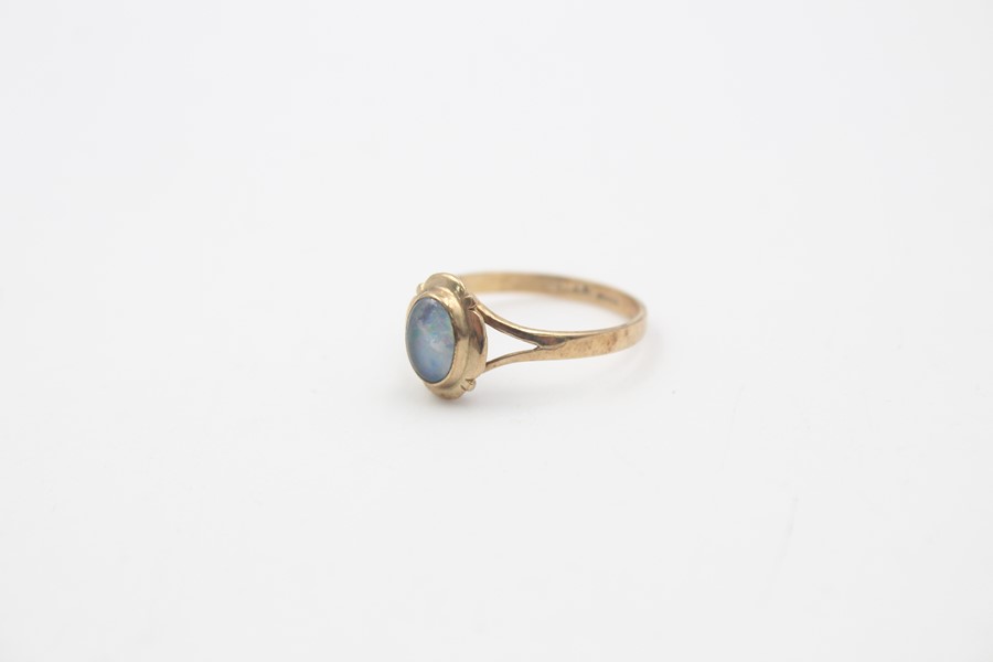 vintage 9ct gold opal ring 1.4g - Image 3 of 5