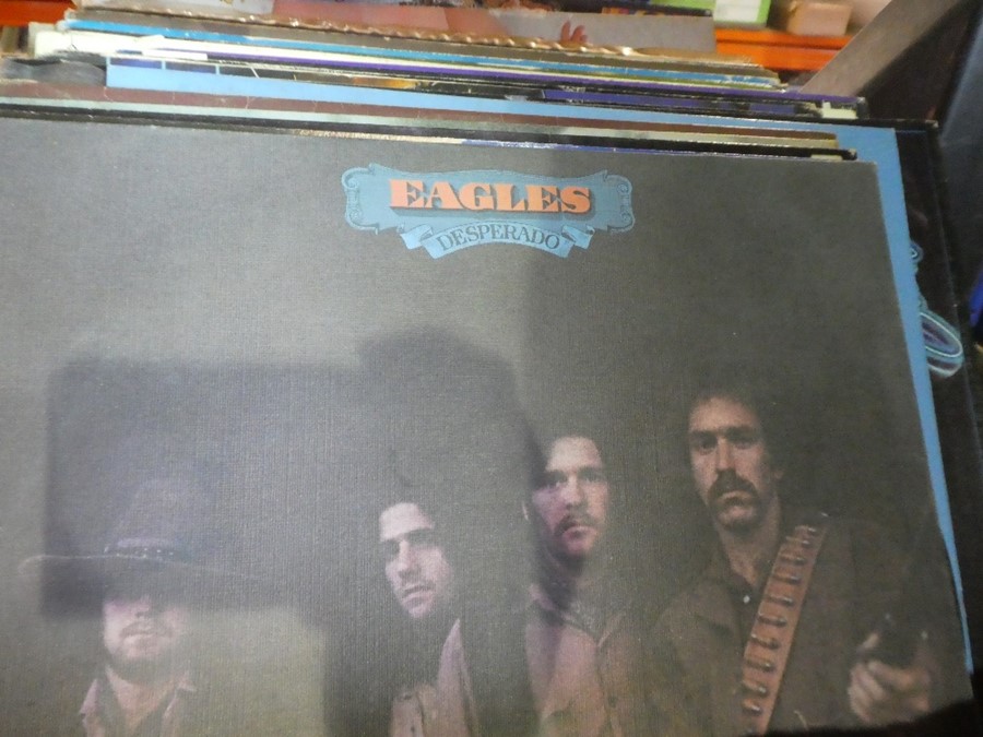 A box of LP records to include Abba, Eagles, Simon & Garfunkel, Dire Straits - Image 3 of 3